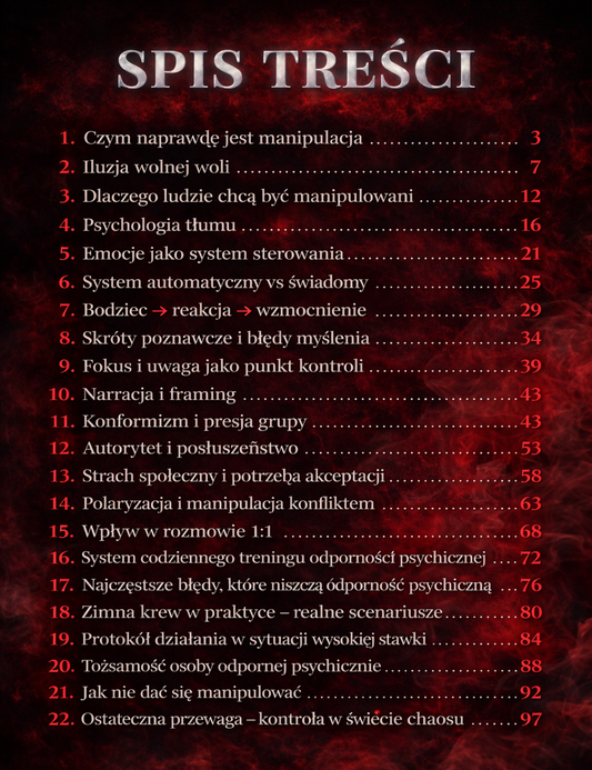 PSYCHOLOGIA KONTROLI - MANIPULACJA, PSYCHOLOGIA TŁUMU, GRA NA EMOCJACH